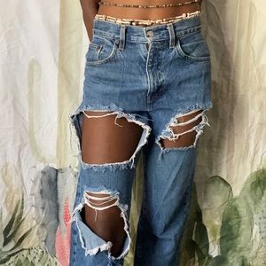 distressed GAP boyfriend denim jeans